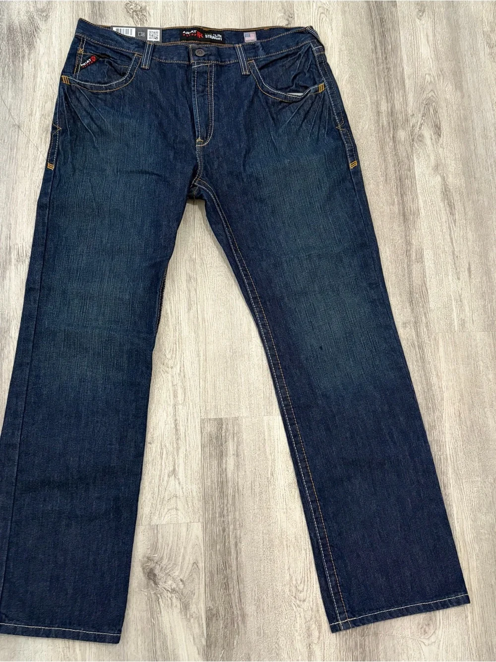 Ariat FR M5 Slim Straight Jeans 38x32 CAT 2 Flame Resistant Work Pants Dark New